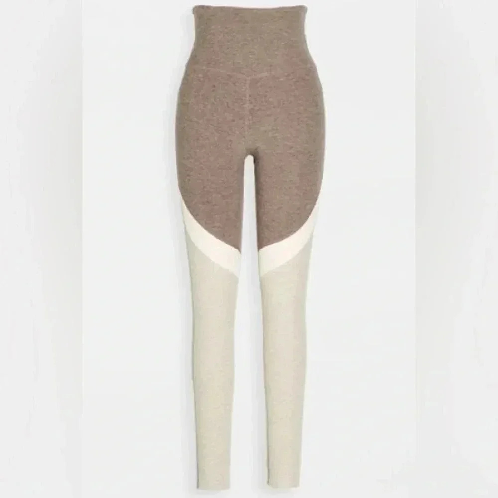 Tri-Panel Spacedye High Waisted 7/8 Yoga Leggings XS